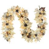 Fall Garland Chewartz Real Touch Feel Com Luzes De 1,8 M