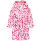 Roupão De Banho Ecgk Com Capuz Macio Rainbow Para Meninas Pink Leopard 6-8y