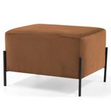 Puff Decorativo 60cm Base Aço Status B-262 Veludo Telha