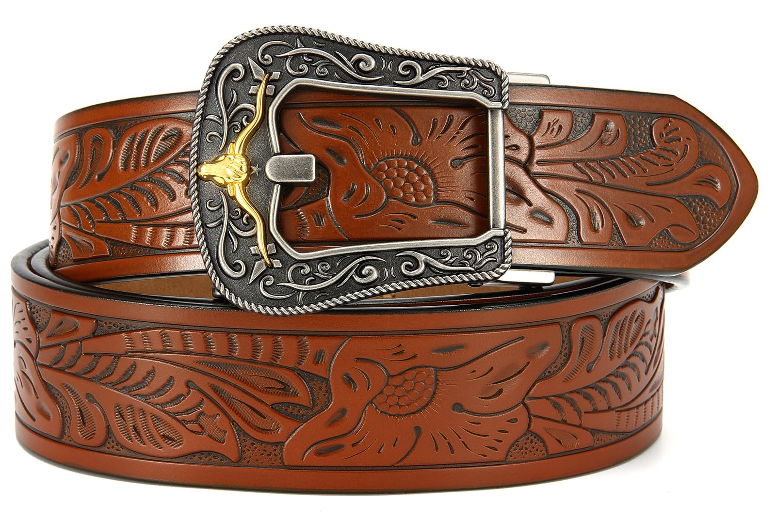 Belt Chaoren Ratchet Western 3,5 Cm Cowboy Para Jeans Casuais Masculinos