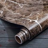 Papel De Contato De Bancada Burgeliy Brown Marble 15.7x356cm Pvc