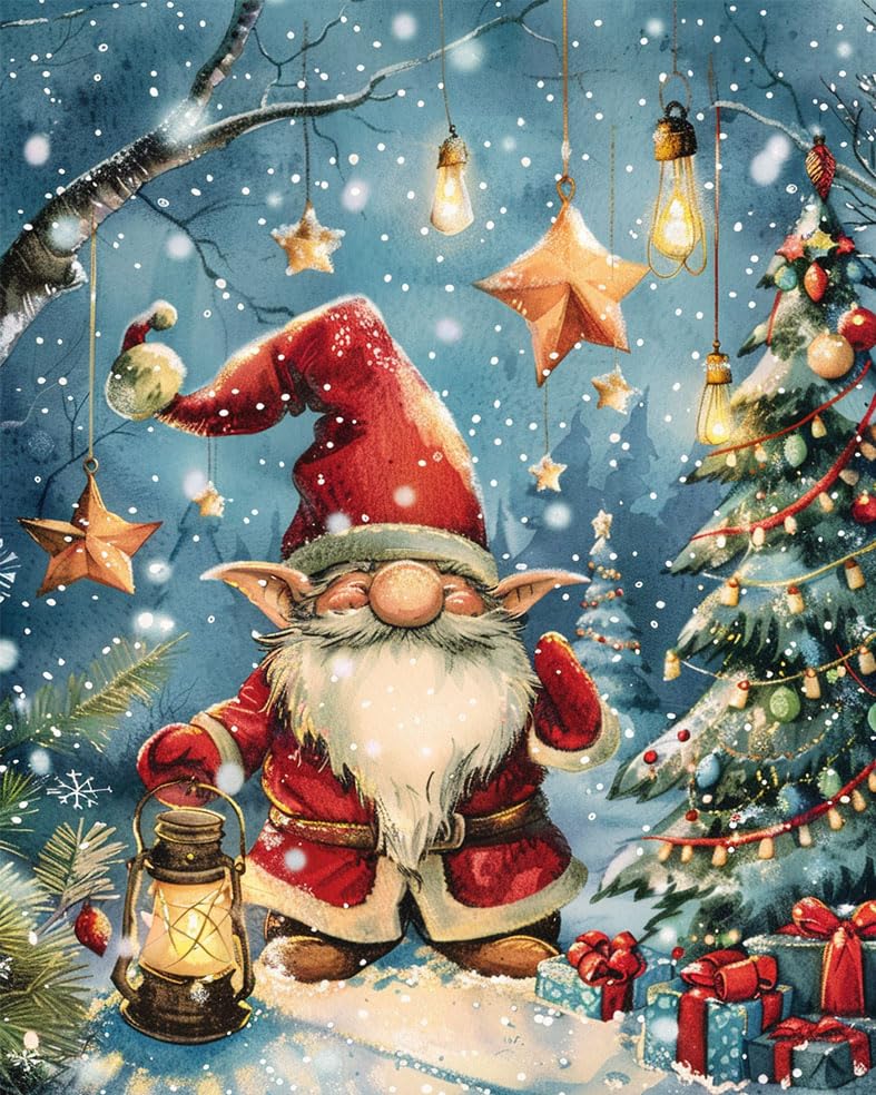 Kit Paint By Number Decoração De Natal Papai Noel Gnome 40x50cm