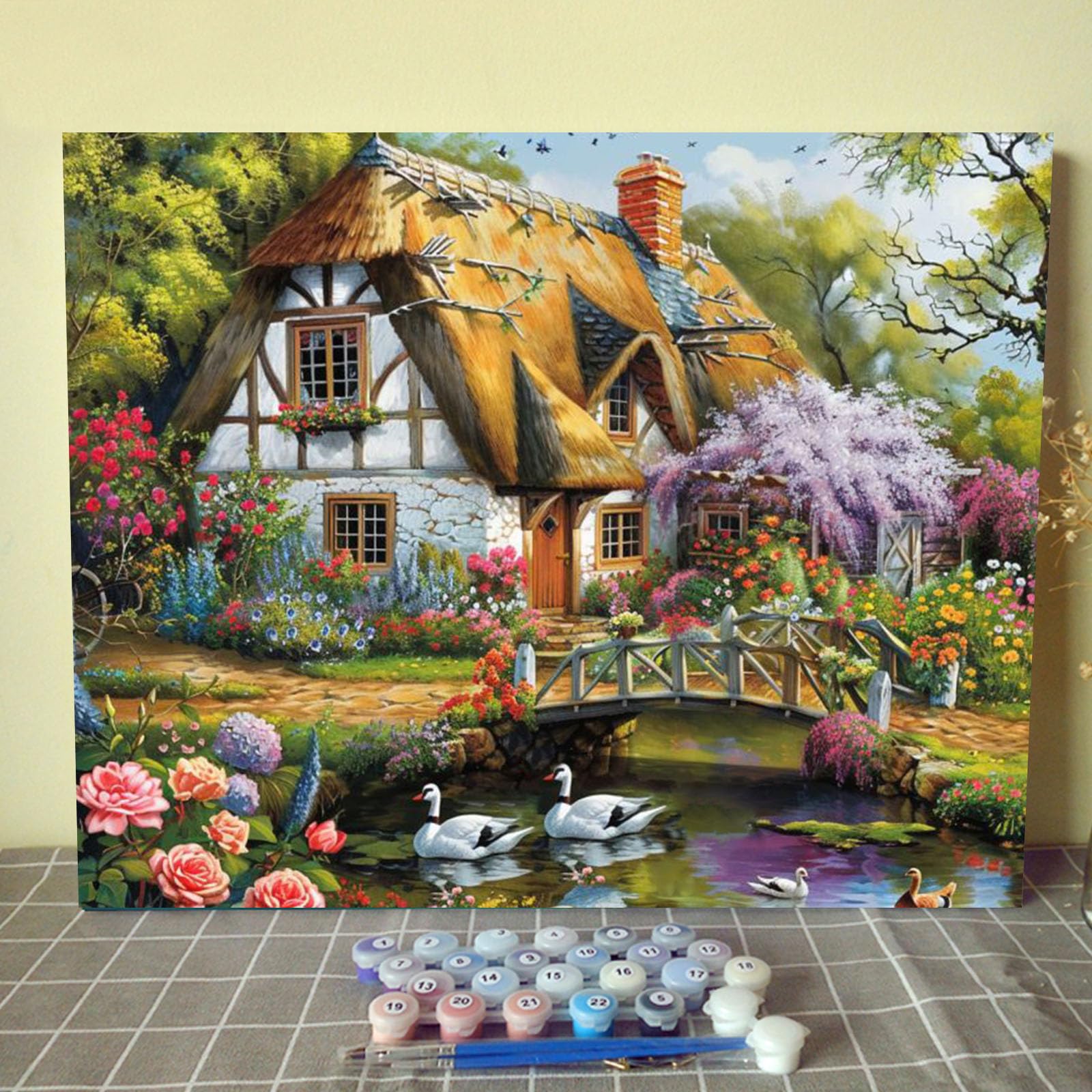 Kit Paint By Numbers Tucocoo Forest Cottage Scenery Adult