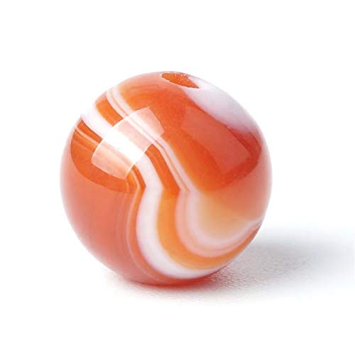 Stone Beads Xiaomi, Ágata Listrada Vermelha, Redonda, 10 Mm, 100 Unidades