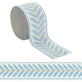 Acabamento Em Fita Olycraft Jacquard Poliéster Blue Leaf 10m