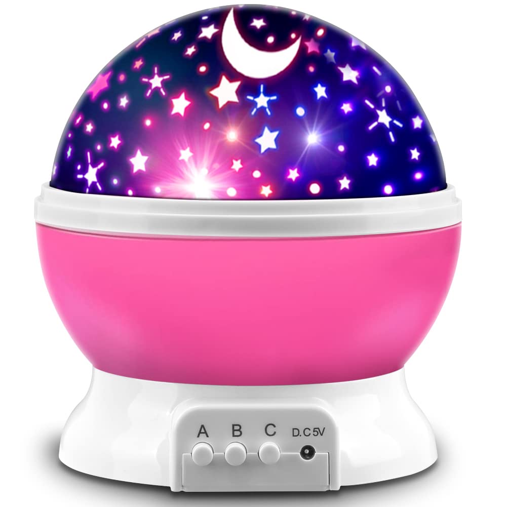 Lâmpada De Luz Noturna Mokoqi Star Projector Para Crianças - Rosa