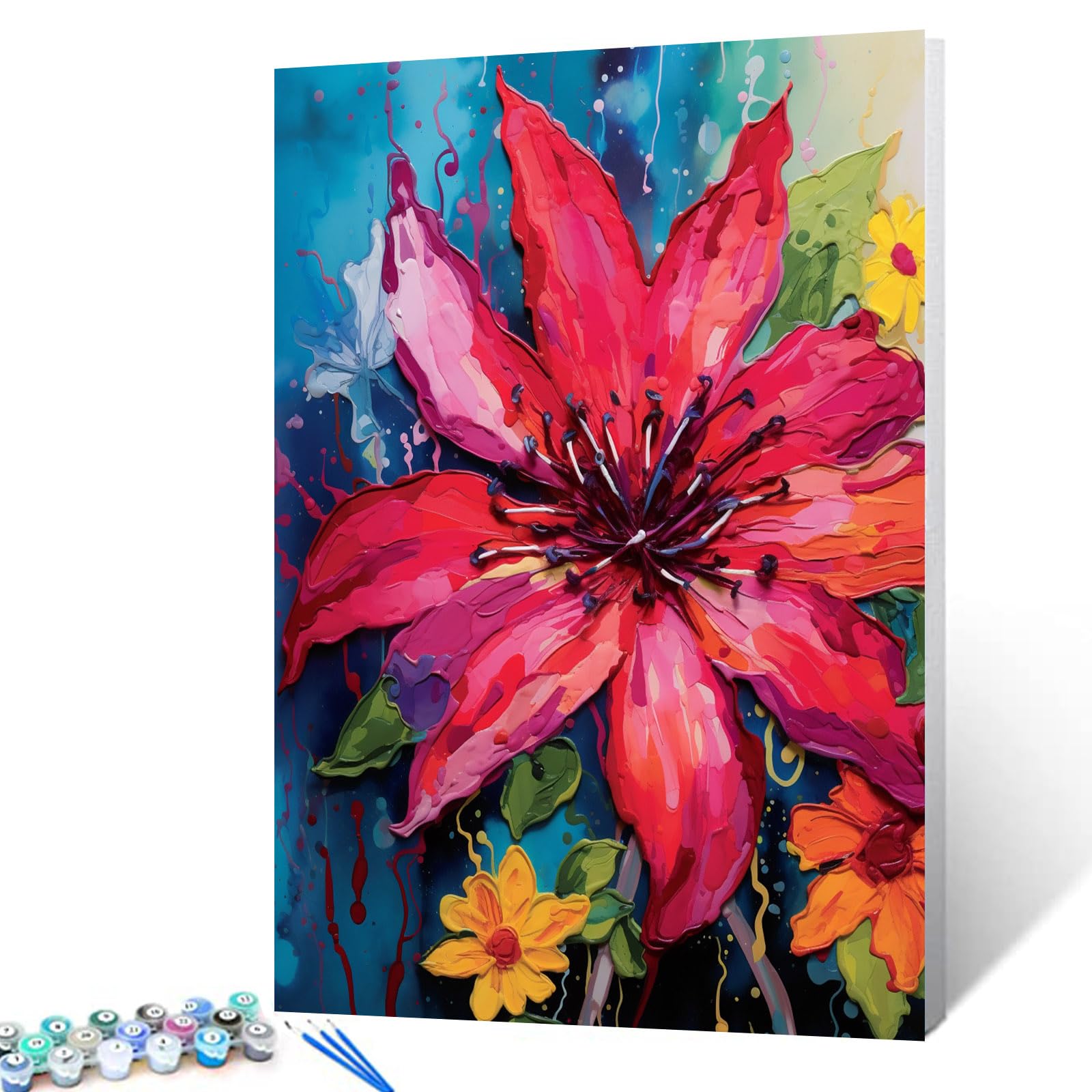 Kit Paint By Number Aihonmin Beautiful Rhododendron Para Adultos