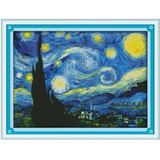 Kit De Ponto Cruz Maydear Stamped Punch Needle Starry Night