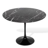 Mesa De Jantar Tulipa Saarinen Redonda 150 Cm Mármore Nero