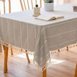 Toalha De Mesa Mstexa Light Coffee Linen 140x220cm Resistente À Água
