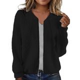 Suéter Cardigan Wrolem Com Capuz Com Zíper Para Mulheres