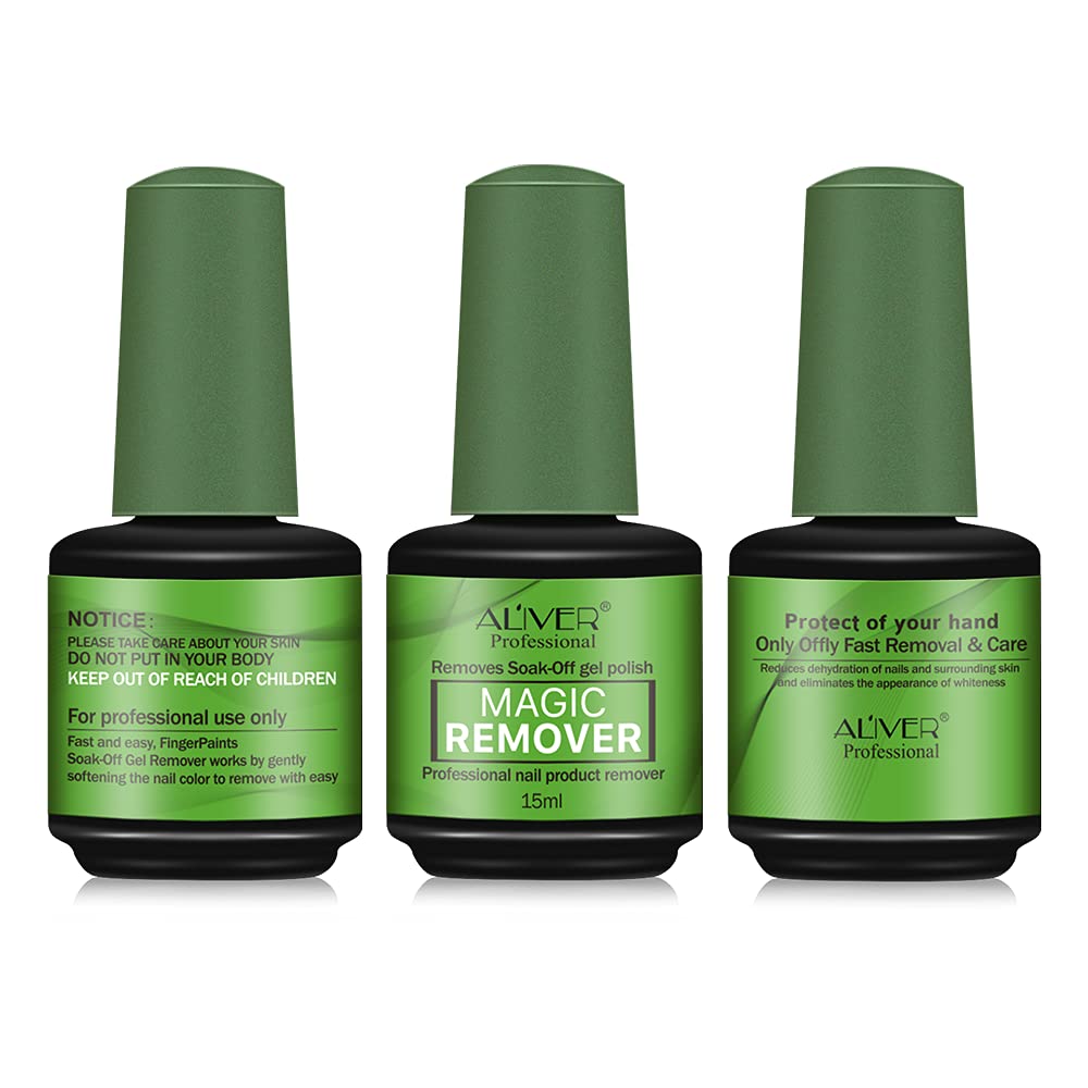 Removedor De Esmalte Em Gel Aliver 15 Ml - Pacote Com 3 (verde)