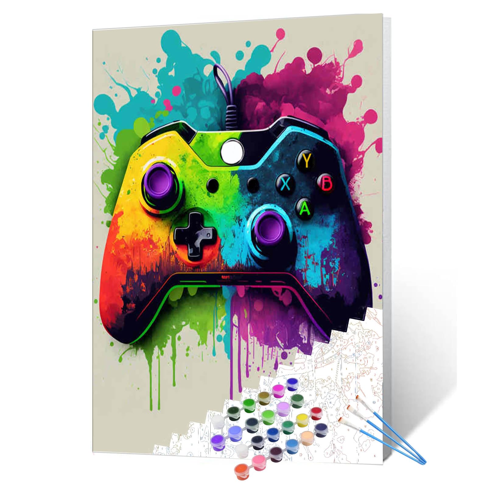 Kit Paint By Number Aihonmin, Videogame Colorido, Tela De 40x50cm