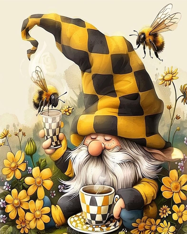 Paint By Numbers Fall The Little Gnome Portrait Com Tintas Acrílicas