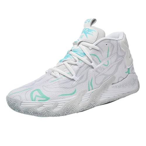 Tênis De Basquete Didopery Masculinos Com Cadarço E Cano Alto Brancos