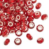 Beads Spritewelry 100 Unidades De Vidro Facetado Europeu De 14 Mm, Vermelho Escuro