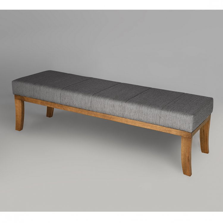 Puff Linho 140cm Lucia Sofani Cinza/Natural