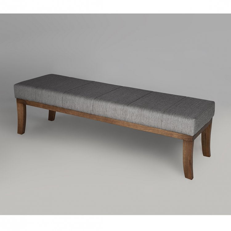 Puff Linho 140cm Lucia Sofani Cinza/Imbuia