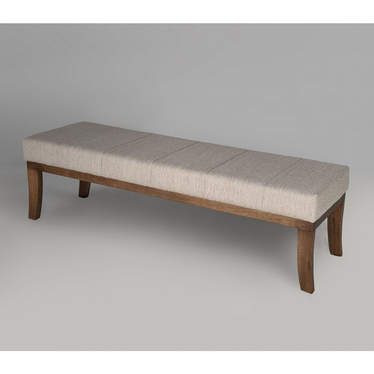 Puff Linho 140cm Lucia Sofani Bege/Imbuia