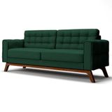 Sofá 300 Cm 4 Lugares Sandero B-303 Veludo Verde - Domi