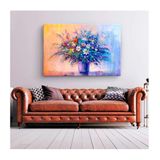 Quadro Folhas E Flores Color Flowers C- Moldura Dourada Tamanho 90 X 60cm