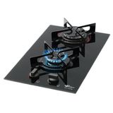 Cooktop Em Vidro 2 Bocas À Gás Fit Line Bivolt Fischer Preto