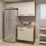 Cozinha Completa Atibaia 5 Portas 1 Gaveta Kaiki Móveis Nature Com Off White