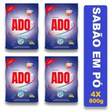 4 Sabão Em Pó Ado Lavagem Perfeita Perfumado Pro 800g