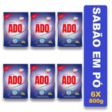6 Sabão Em Pó Ado Lavagem Perfeita Perfumado Pro 800g