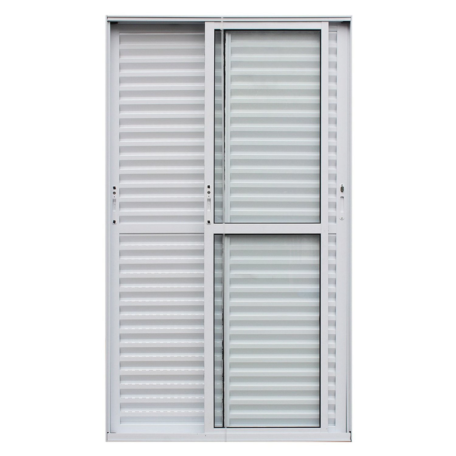 Porta De Alumínio Correr 210x120cm 3 Folhas Atlântica Branco