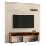 Rack Bancada Com Painel New Prestige Naturale/off White Para Tv Até 75 - Madetec