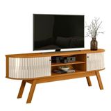 Rack Bancada Valência Cinamomo/off White Para Tv Até 75 - Madetec