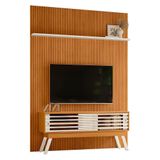 Rack Bancada Com Painel New Premium Cinamomo/off White Para Tv Até 75 - Madetec