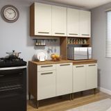 Cozinha Completa Ipanema 8 Portas 1 Gaveta Kaiki Móveis Nature Com Off White