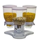 Dispenser De Cereais Triplo Giratório Porta Mantimentos E Alimentos Em Grãos Com 3 Potes Para Mesa E Bancada Kangur