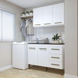 Lavanderia Modulada Brasília Arm Aéreo E Balcão Kaiki Móveis Branco