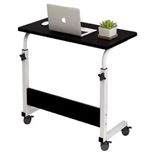 Mesa Multifuncional Para Notebook Computador E Jantar Escrivaninha Com Rodinhas Ajustável E Design Compacto Preta