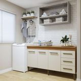 Lavanderia Modulada Nova Iguaçu Balcão 3pt 3gvt Kaiki Móveis Nature Com Off White