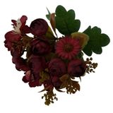 Flor Artificial Buquê Camélia E Margarida 30cm