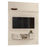 Rack Bancada Com Painel New Monte Carlo Calacata/off White Para Tv Até 75 - Madetec
