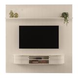 Rack Bancada Com Painel New Bugatti Calacata/off White Para Tv Até 75 - Madetec