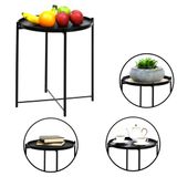 Bandeja Decorativa Em Metal Com Suporte 47cm Preto