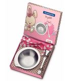Conjunto Infantil em Aço Inox 3 Peças Le Petit Tramontina Rosa