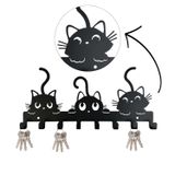 Porta Chaves Personalizado Gatinhos Em Aço 30x15cm Preto