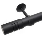 Kit Varão De Cortina 28mm 2m Ponteira Cilíndrica Couselo Preto Fosco