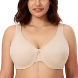 Sutiã Feminino Calvena Minimizer, Cobertura Total, Bege, 34dd
