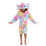 Roupão De Banho Cuteon Axolotl Para Crianças, Meninas E Meninos De 5 A 6 Anos
