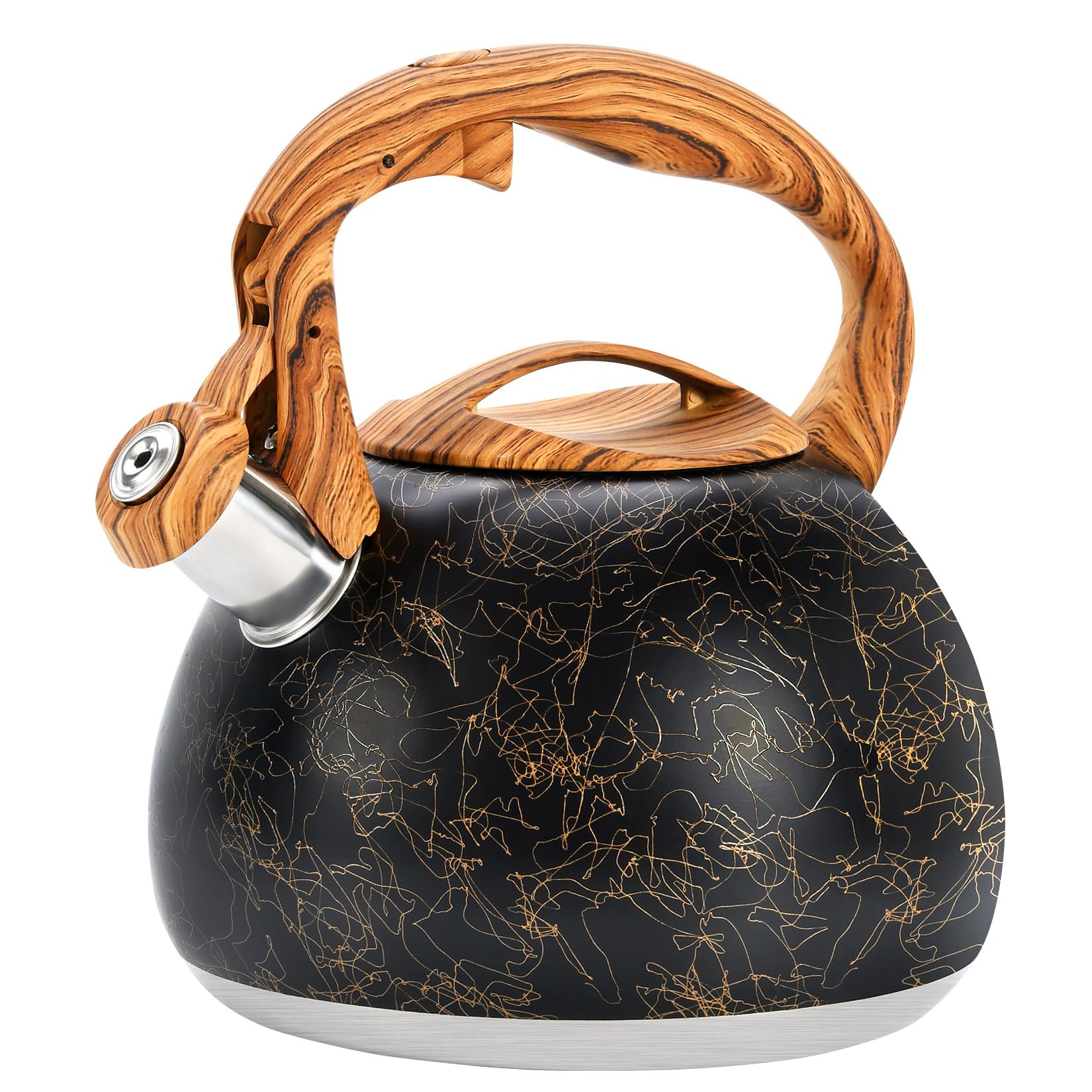 Chaleira De Chá Ggc Art Line Black 3.1l Com Fogão Em Aço Inoxidável