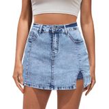 Jeans Jean Skorts Vetinee De Cintura Alta Roadknight Blue - L