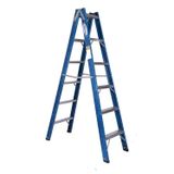 Escada Em Fibra Tesoura Dupla 6 Degraus 1,80m Premium Wbertolo